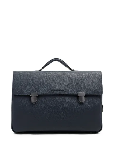 PIQUADRO grained-leather laptop bag