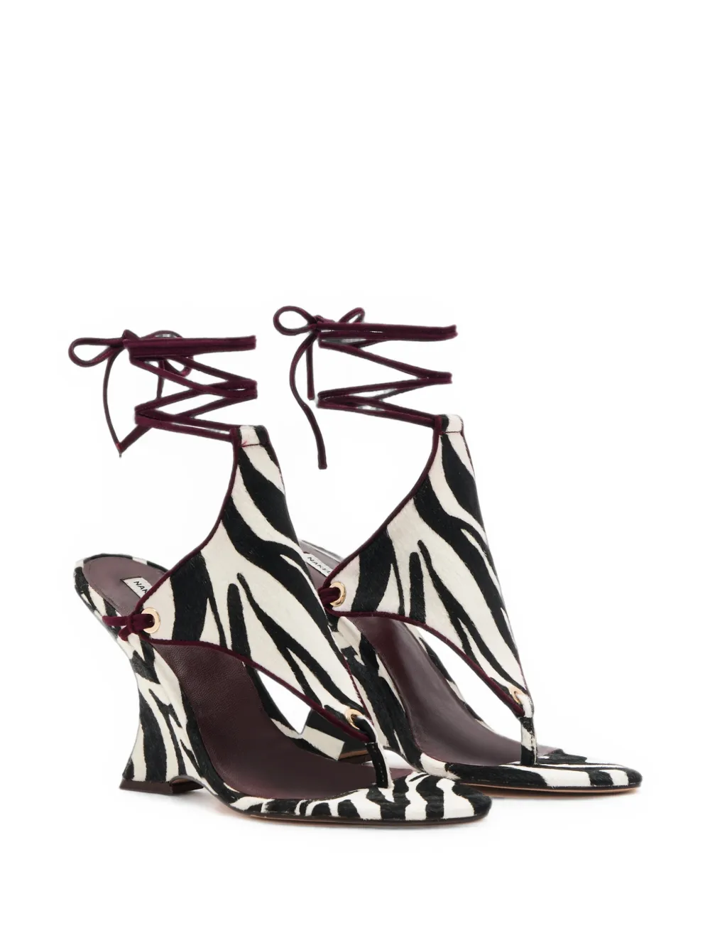 NAKED WOLFE Rampage zebra-print sandals Wit