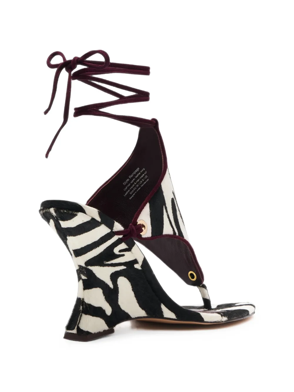 NAKED WOLFE Rampage zebra-print sandals Wit