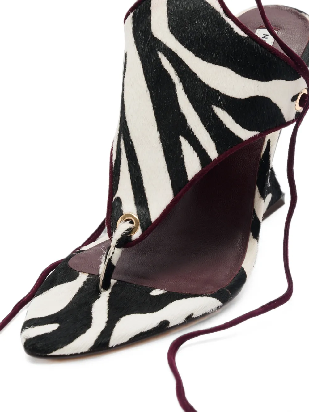 NAKED WOLFE Rampage zebra-print sandals Wit