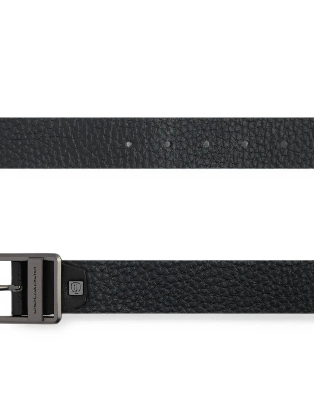 PIQUADRO logo-engraved pebbled-leather belt Zwart