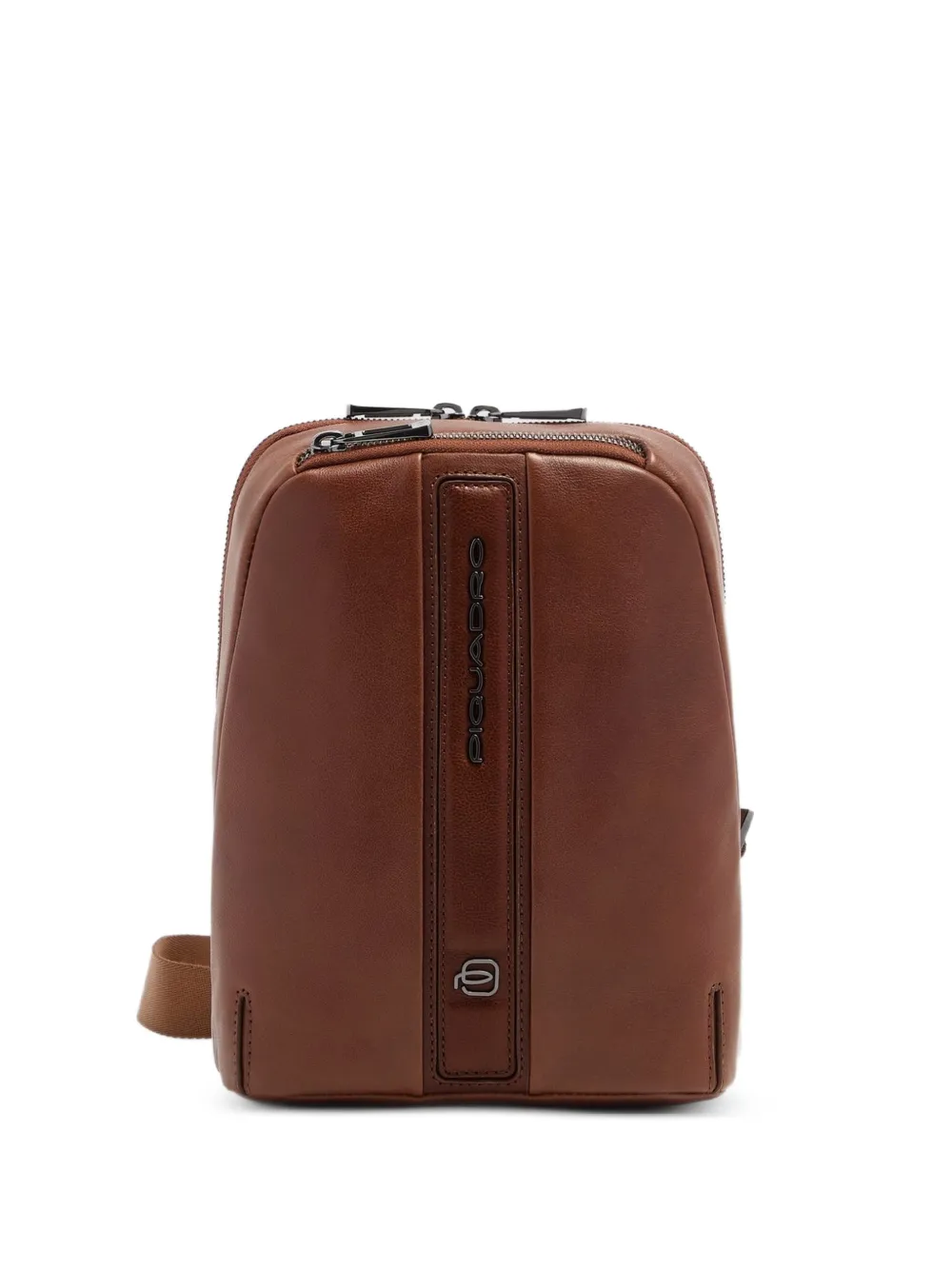 PIQUADRO logo-plaque leather messenger bag