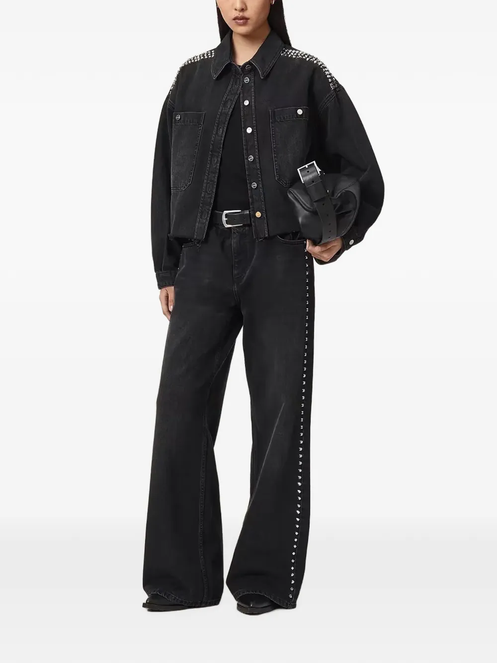 AllSaints Denim jack Zwart