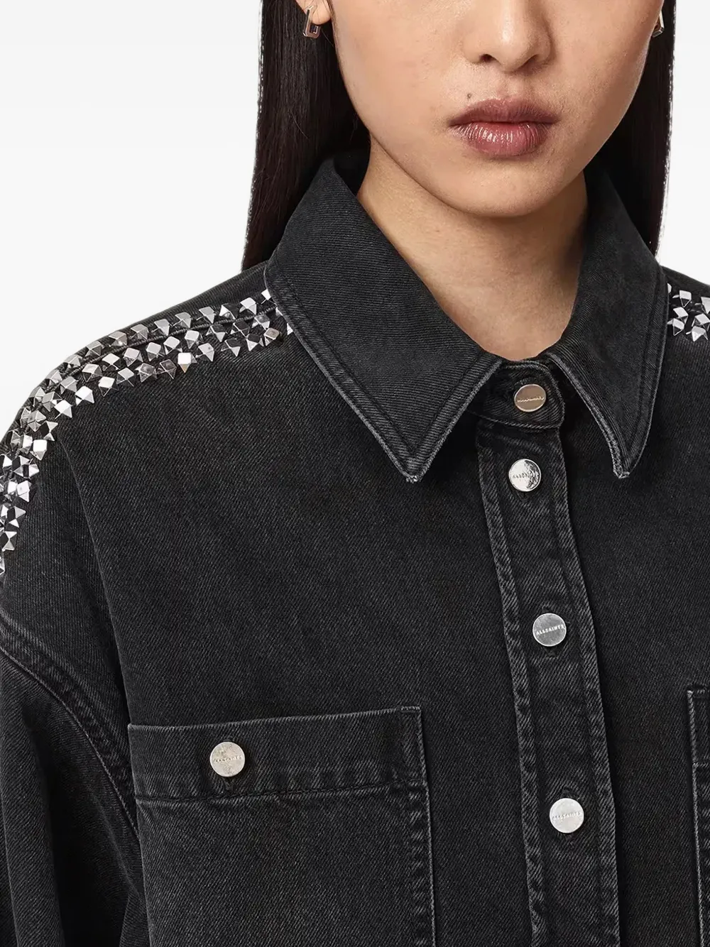 AllSaints Denim jack Zwart