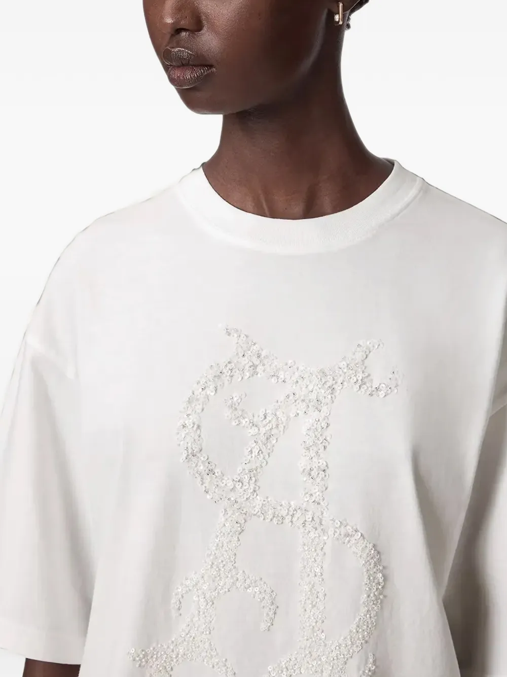 AllSaints T-shirt met pailletten Wit
