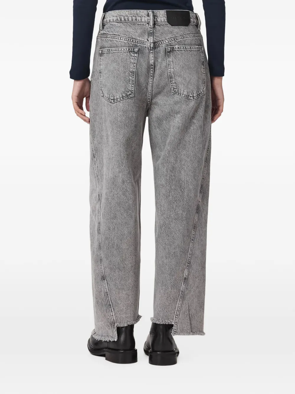 AllSaints Jeans met wijde pijpen en gerafelde zoom Grijs