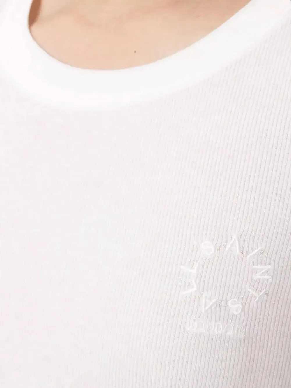 AllSaints Geribbeld T-shirt met geborduurd logo Wit