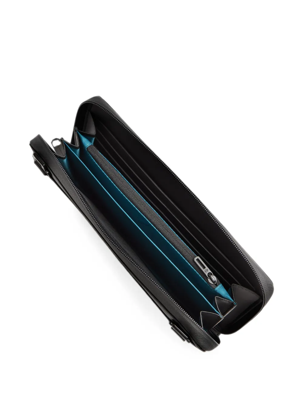 PIQUADRO Corner 2.0 clutch met logo-reliëf Zwart