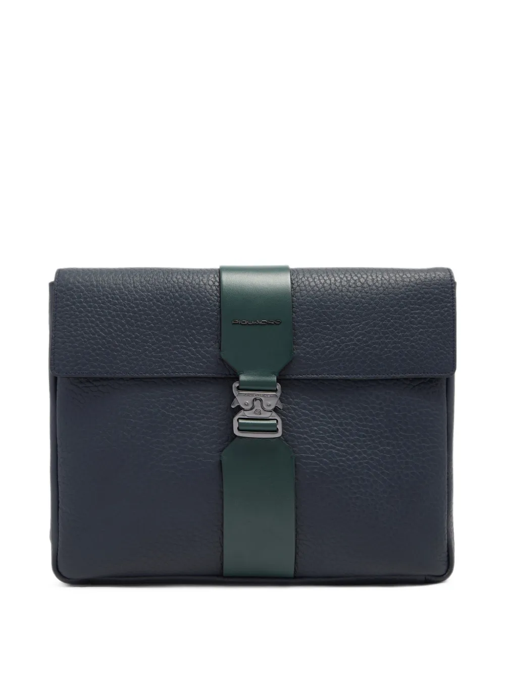 PIQUADRO Leren laptoptas met gespsluiting Blauw