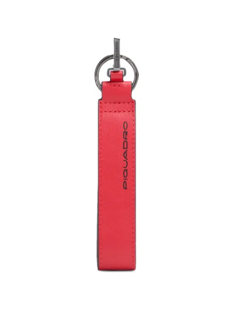 PIQUADRO logo-print leather keyring