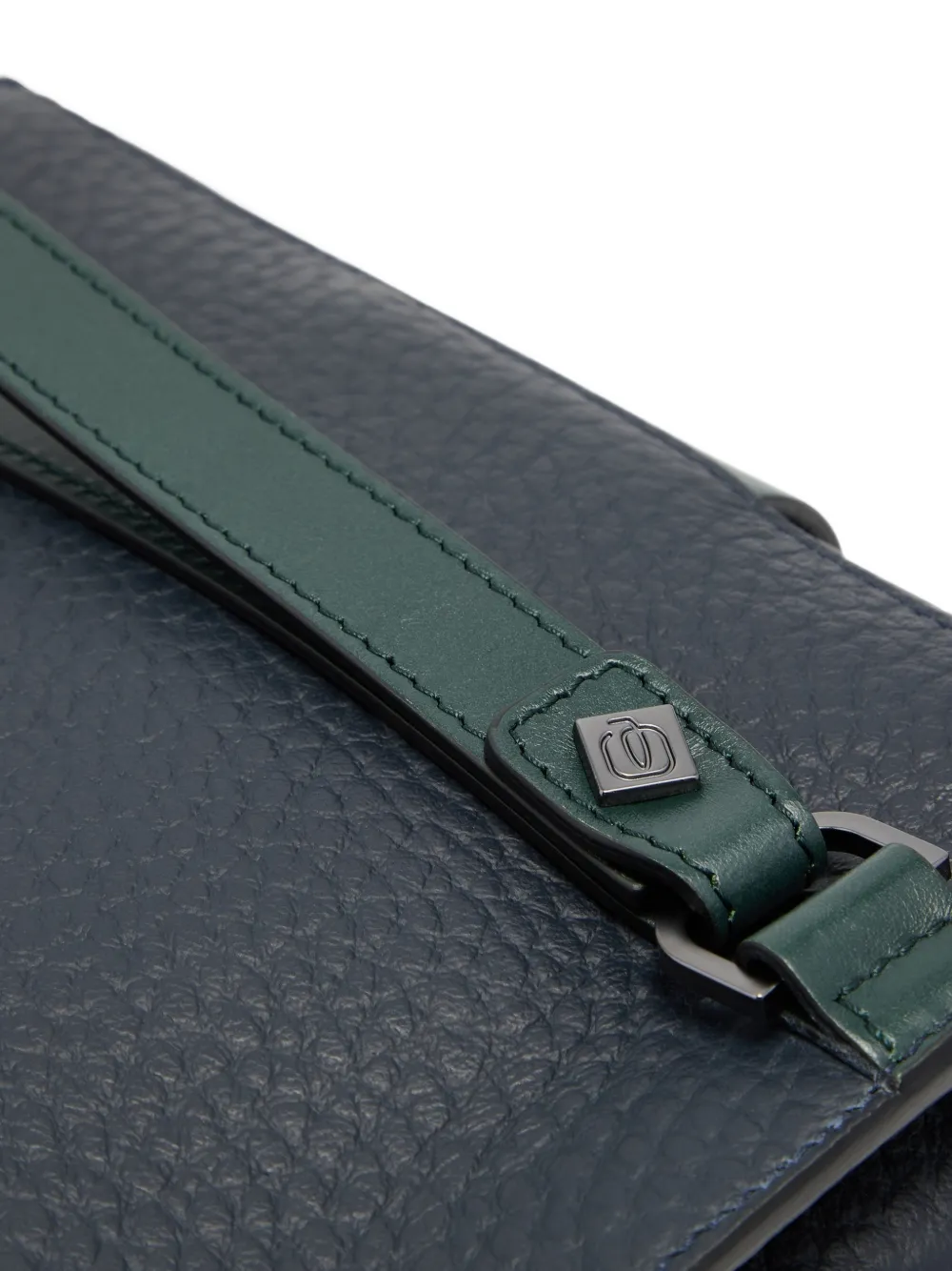PIQUADRO Leren clutch met gesp Blauw