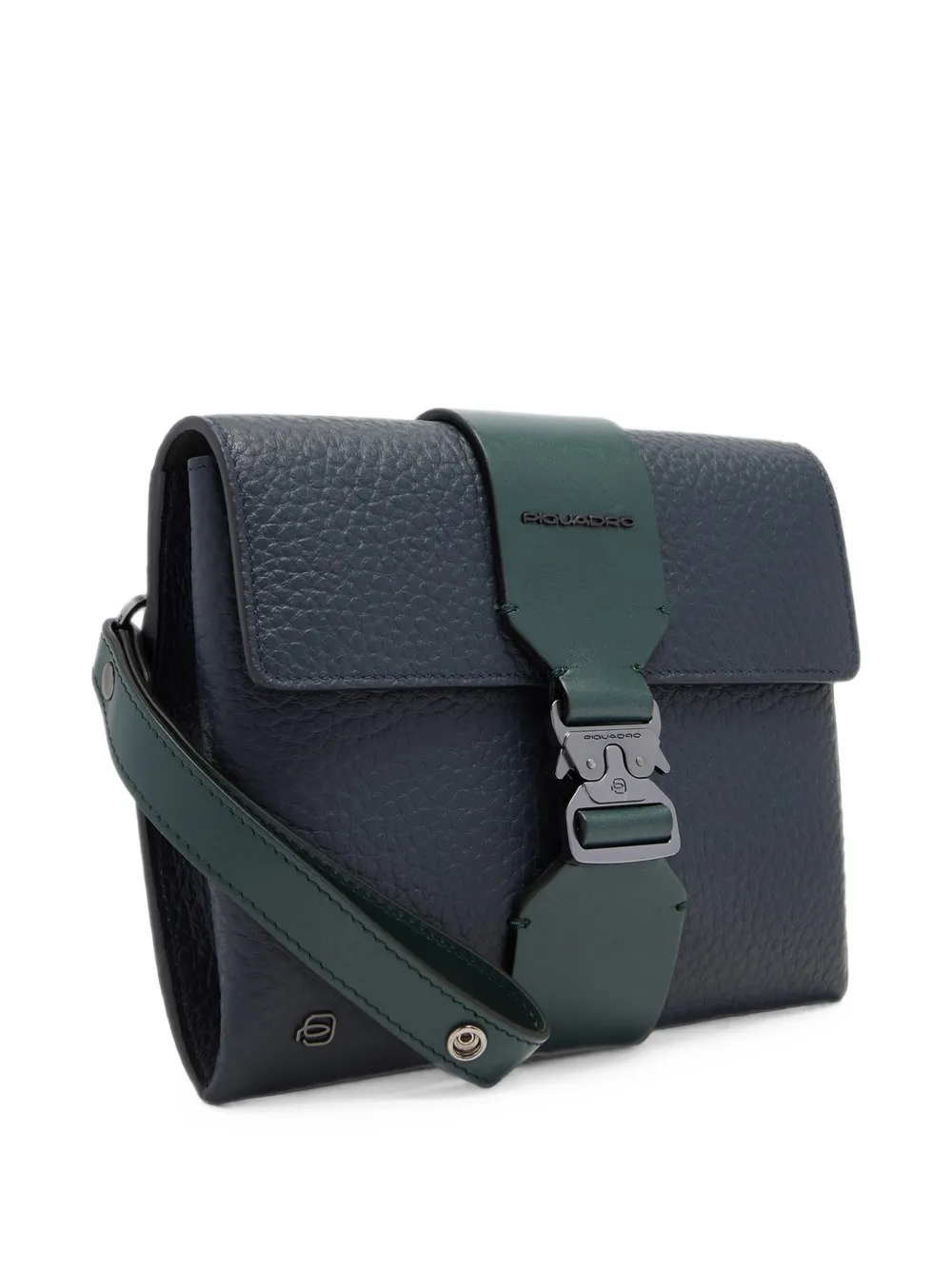 PIQUADRO Leren clutch met gesp Blauw