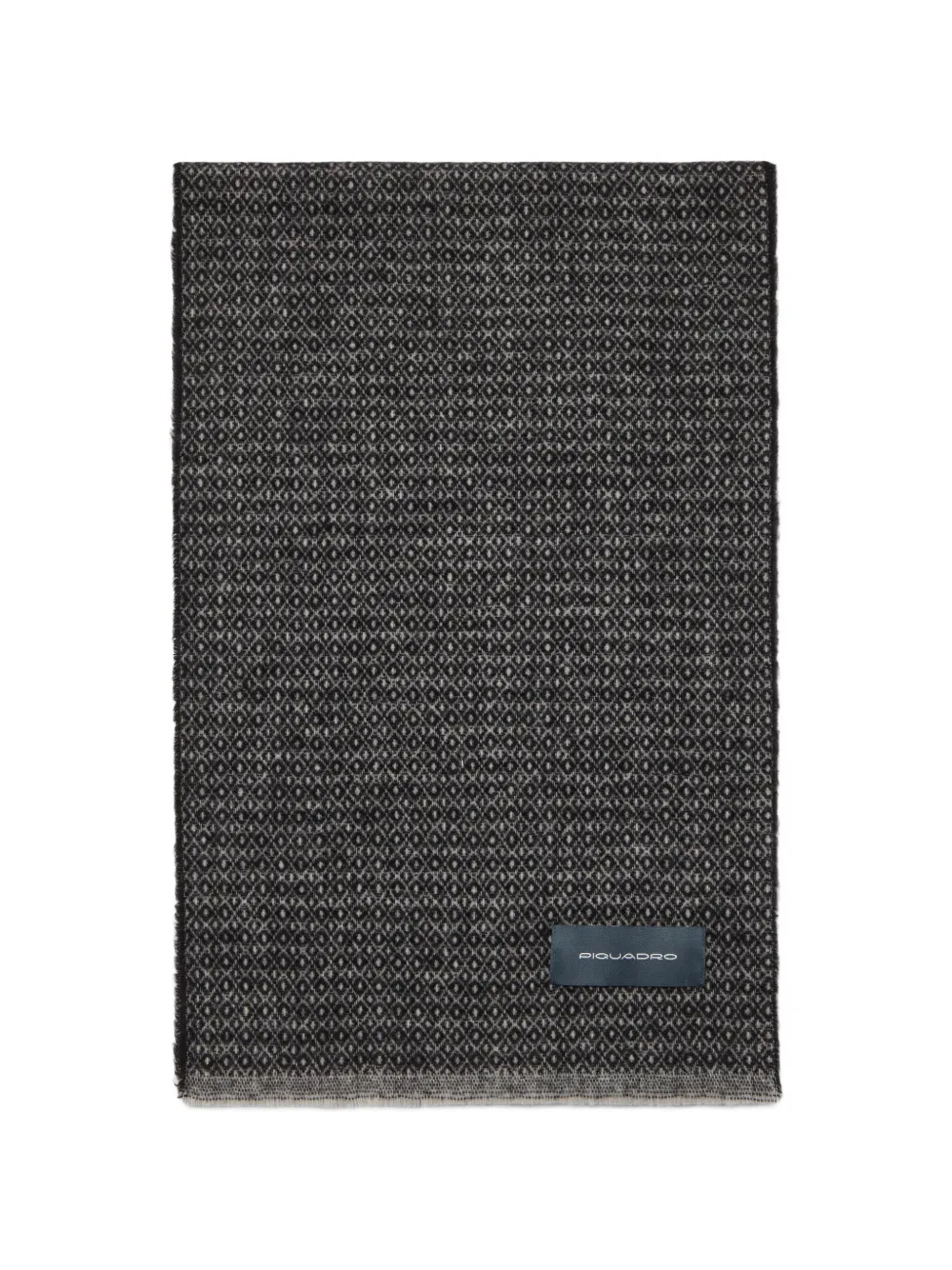 PIQUADRO Sciarpa con motivo a rombi e frange - Grigio