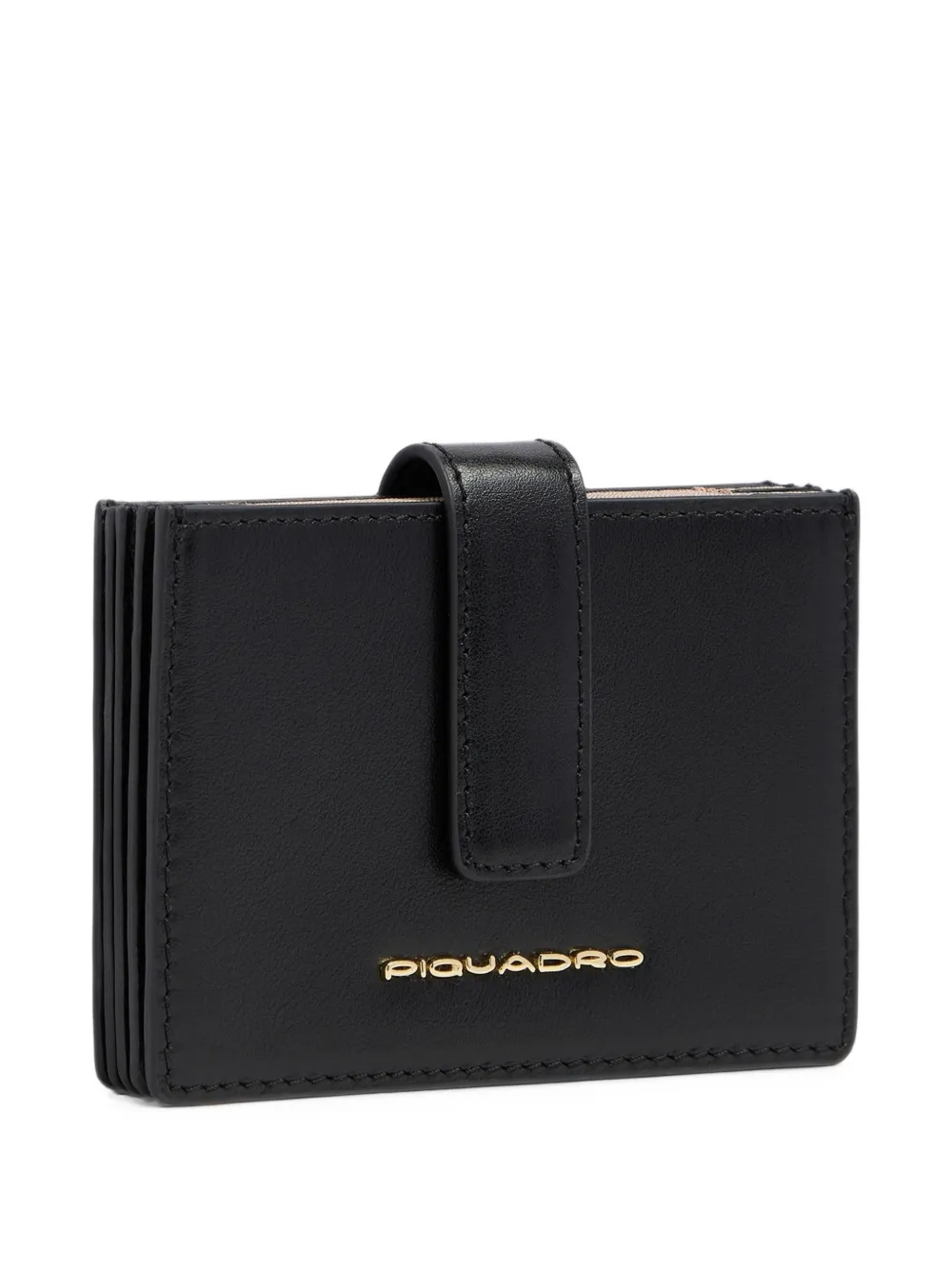 PIQUADRO Patricia logo-plaque accordion cardholder Zwart