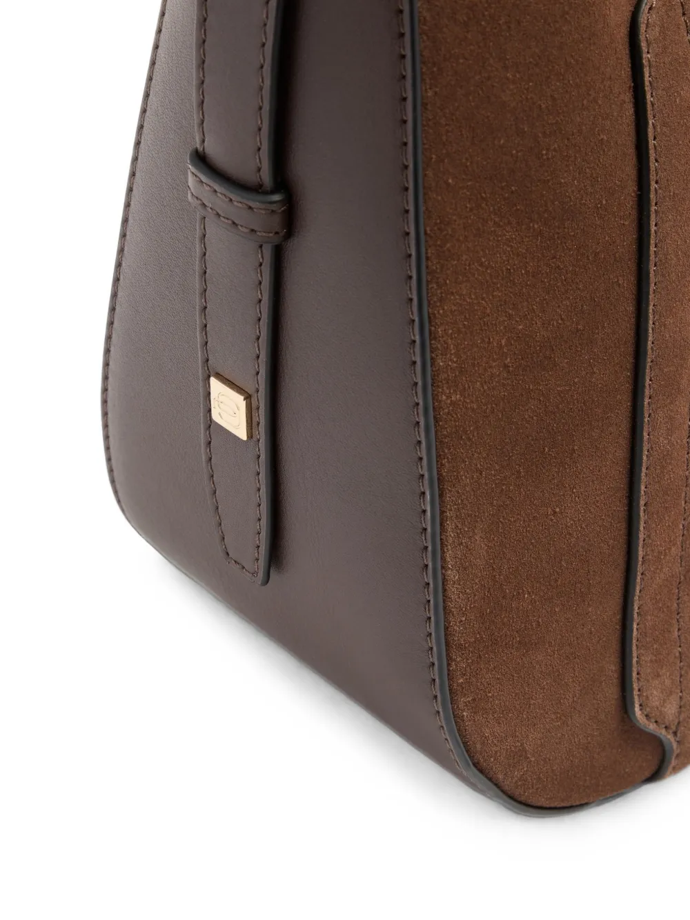 PIQUADRO Mini-iPad -schoudertas met suède vlak Bruin