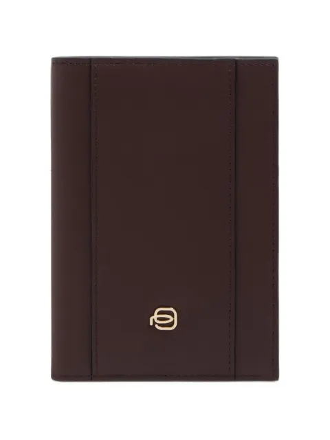 PIQUADRO logo-plaque leather passport holder