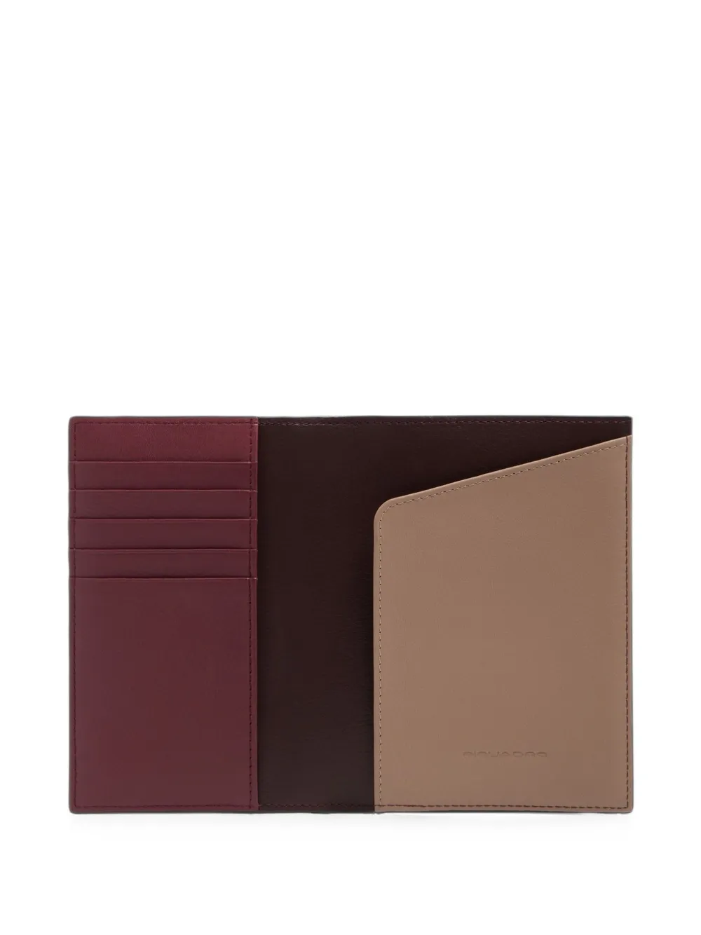 PIQUADRO logo-plaque leather passport holder Rood