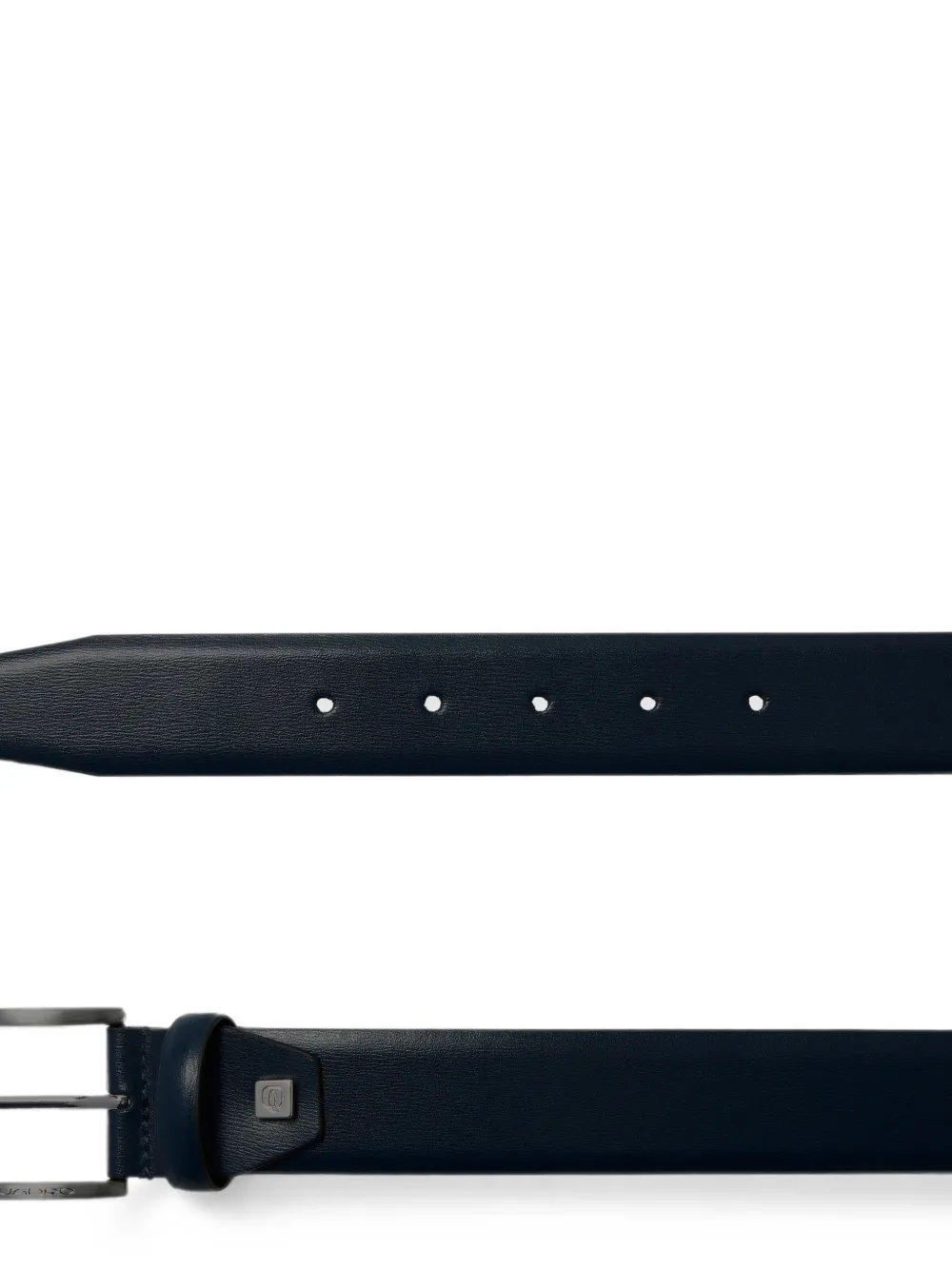 PIQUADRO Leren riem met gegraveerd logo Blauw