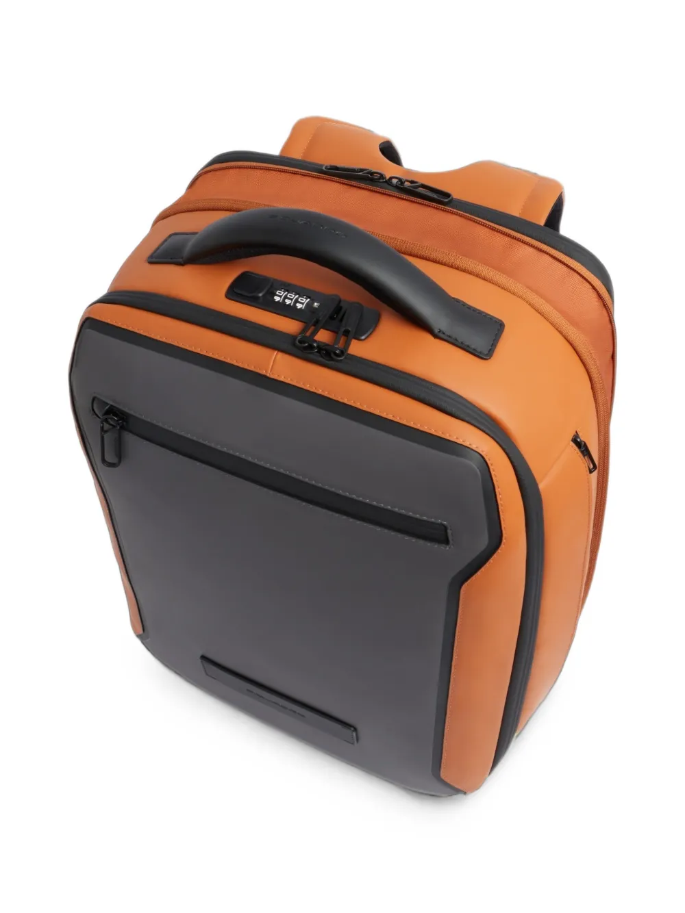 PIQUADRO Rugzak met logo-patch en vlakken Oranje