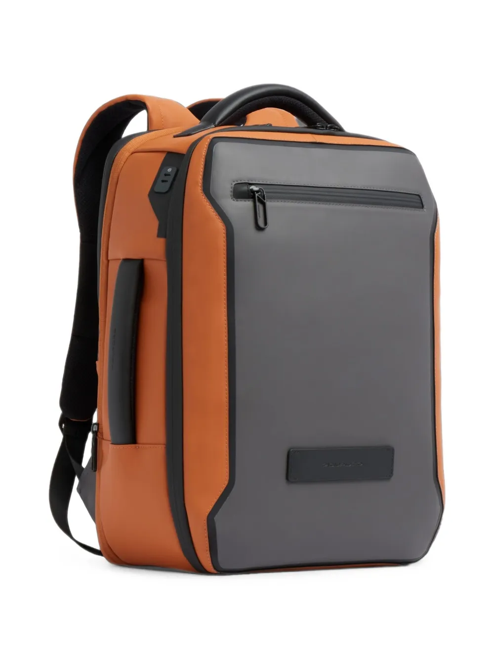 PIQUADRO Rugzak met logo-patch en vlakken Oranje