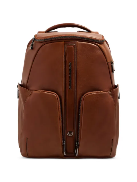 PIQUADRO logo-plaque leather backpack