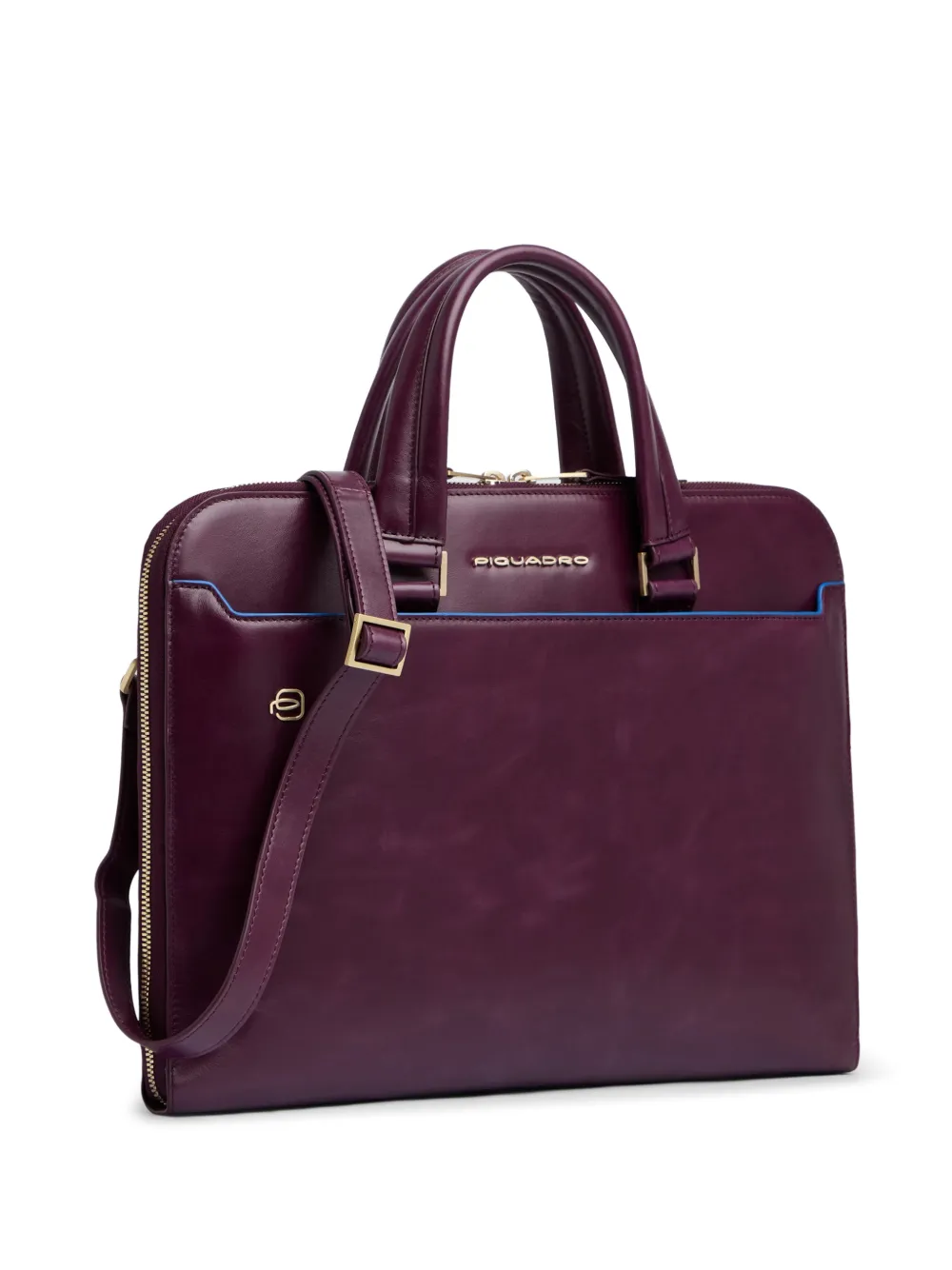 PIQUADRO Blue Square logo-plaque leather briefcase Rood