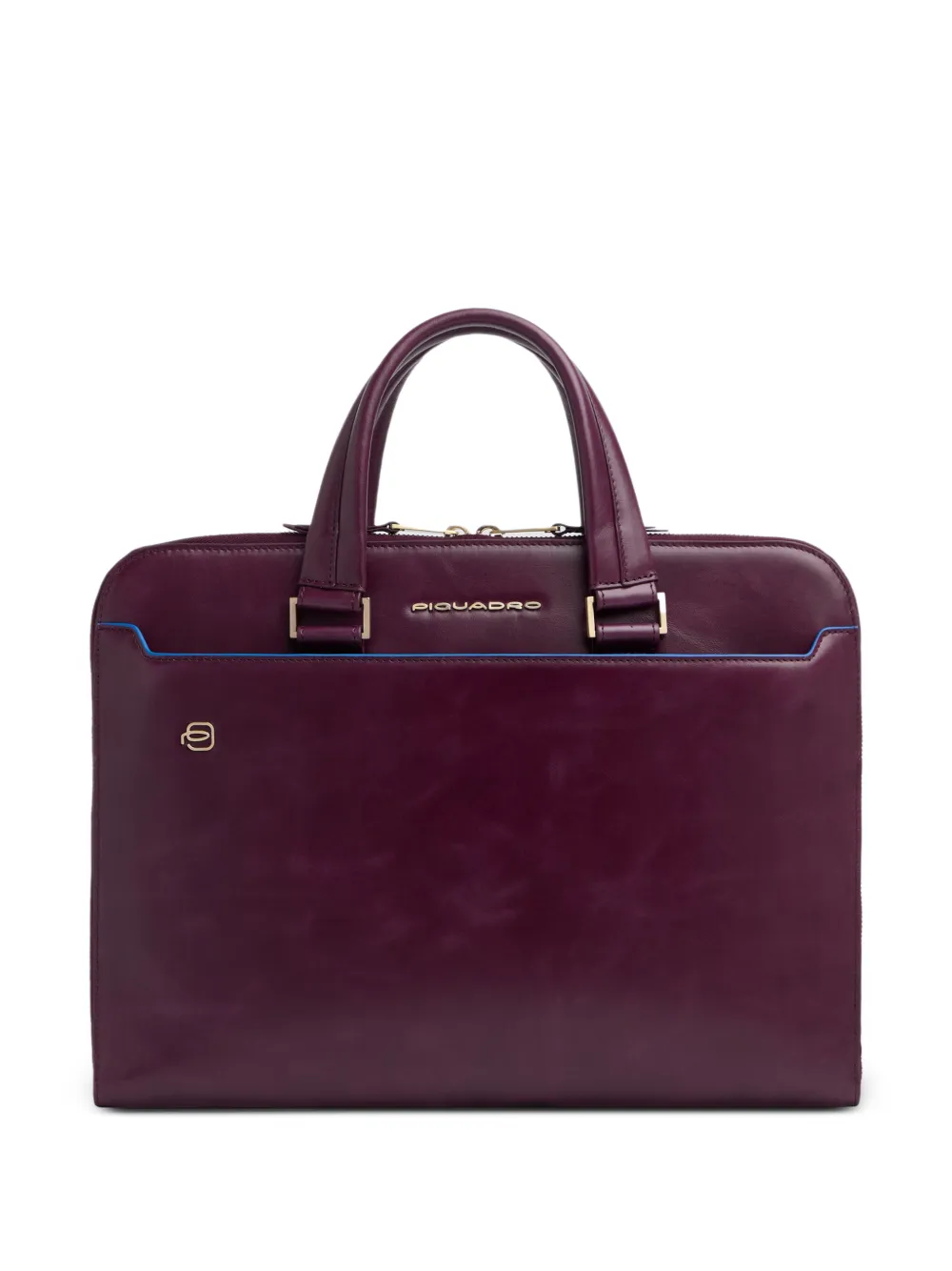 PIQUADRO Blue Square logo-plaque leather briefcase Rood