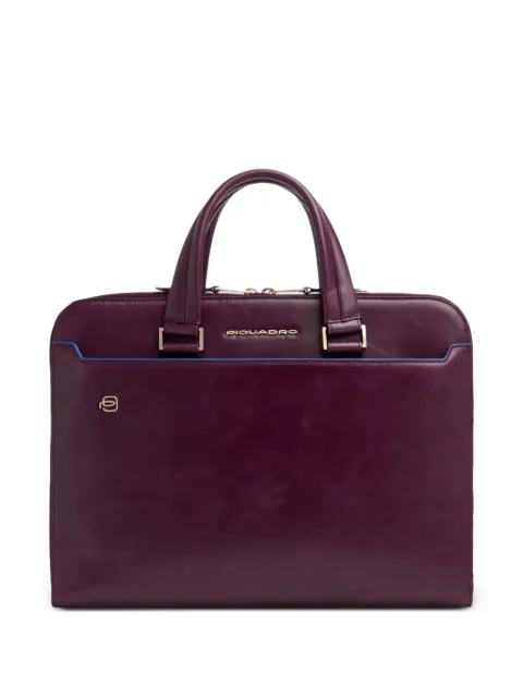 PIQUADRO Blue Square logo-plaque leather briefcase
