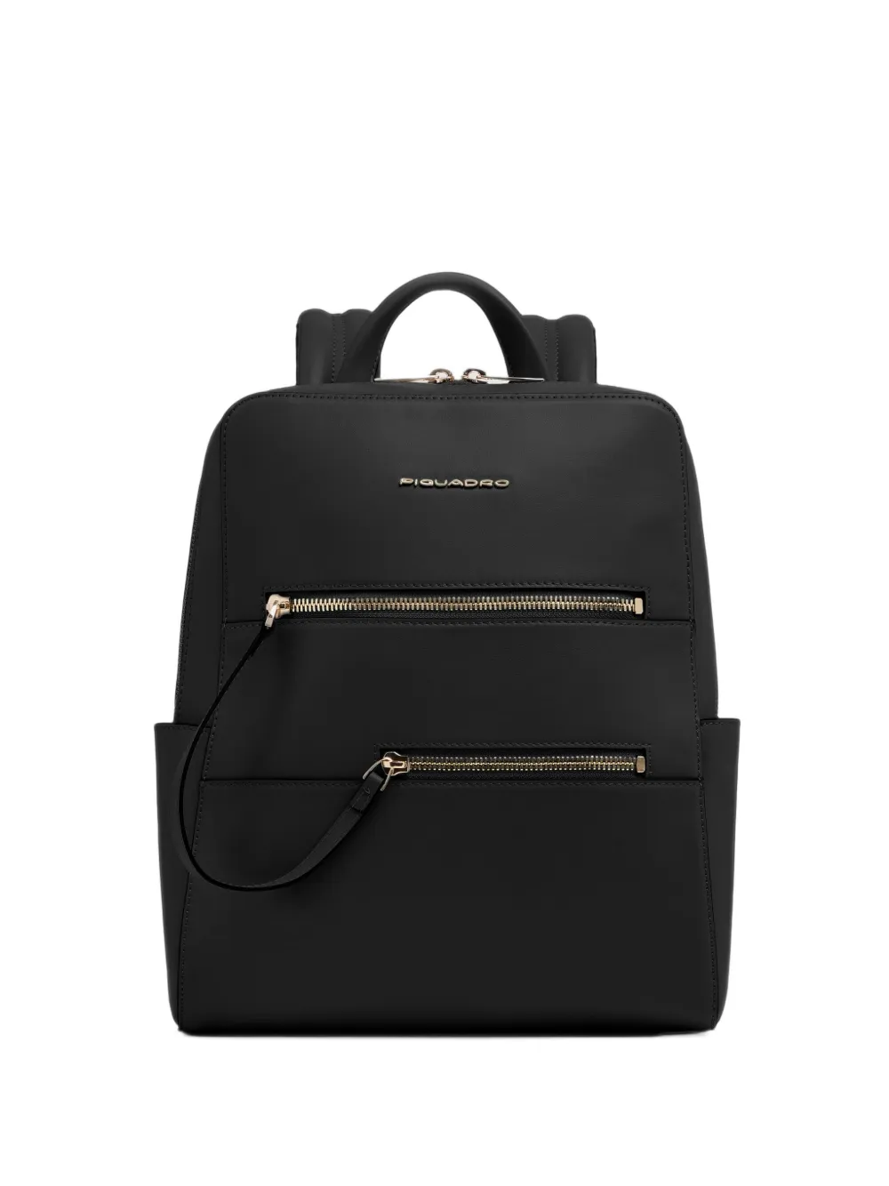 PIQUADRO Patricia logo-plaque leather backpack - Nero