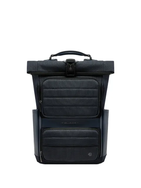 PIQUADRO quilted-panel roll-top backpack