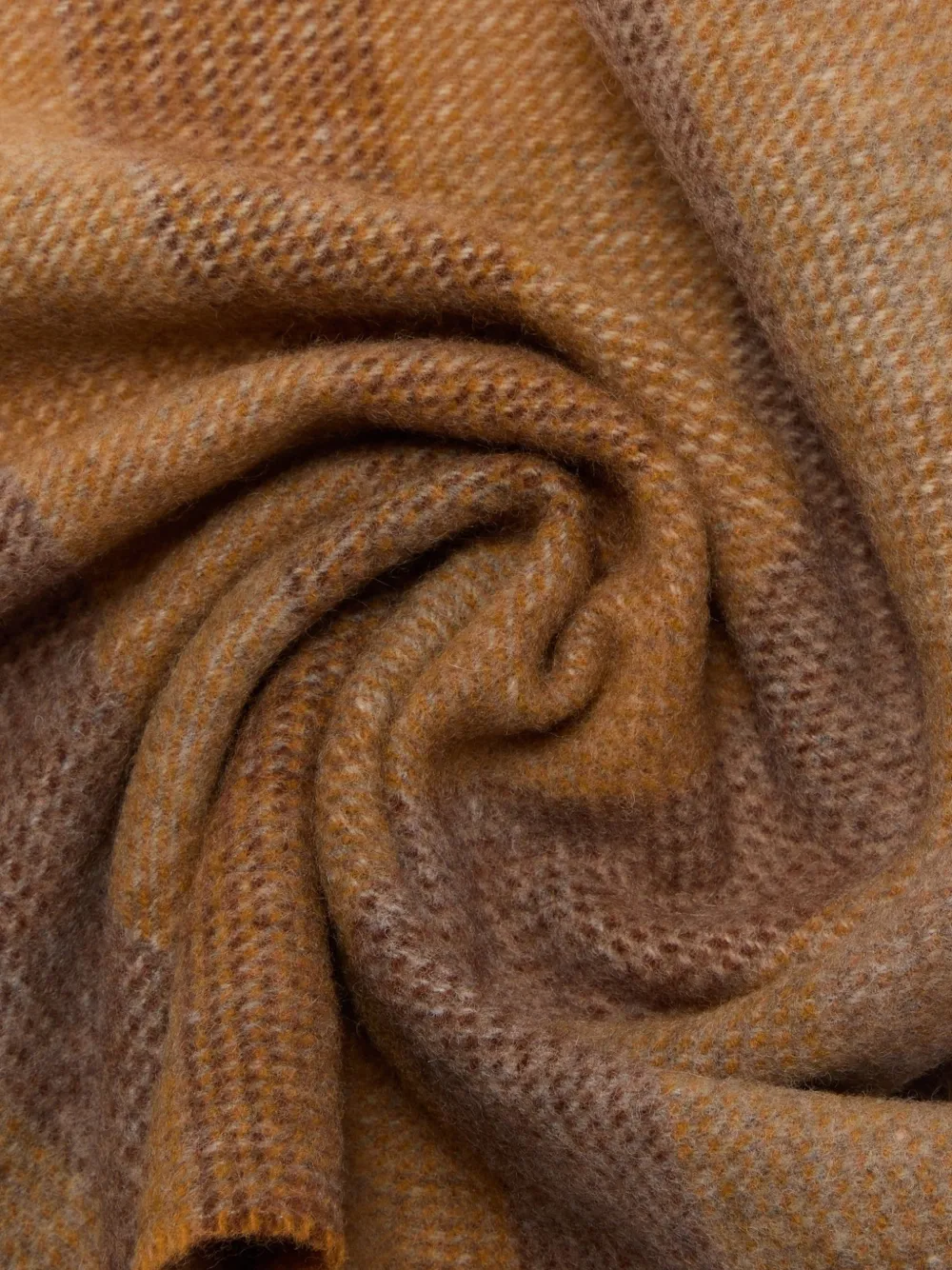 PIQUADRO check-pattern fringed scarf Bruin