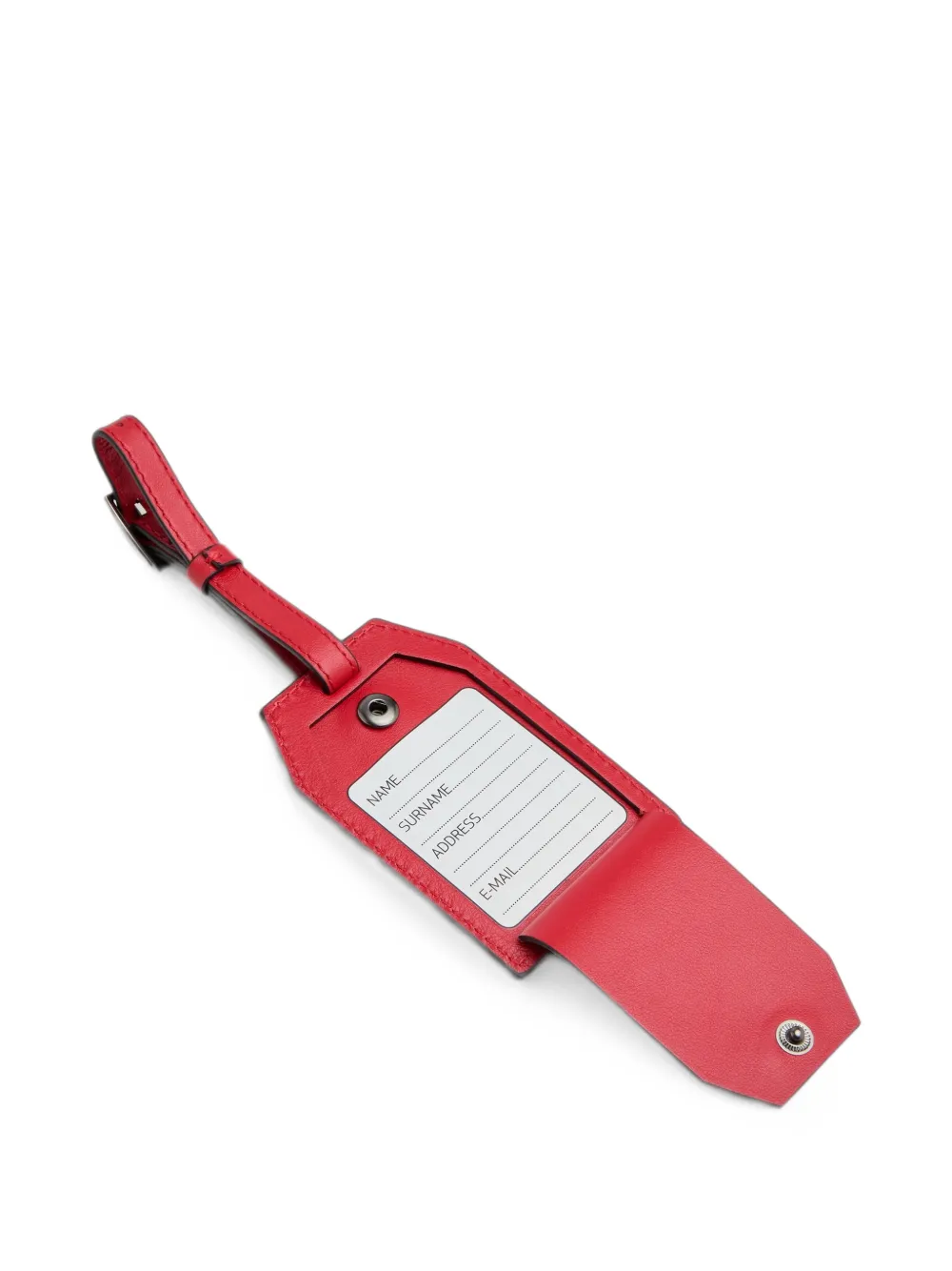 PIQUADRO logo-print leather luggage tag Rood