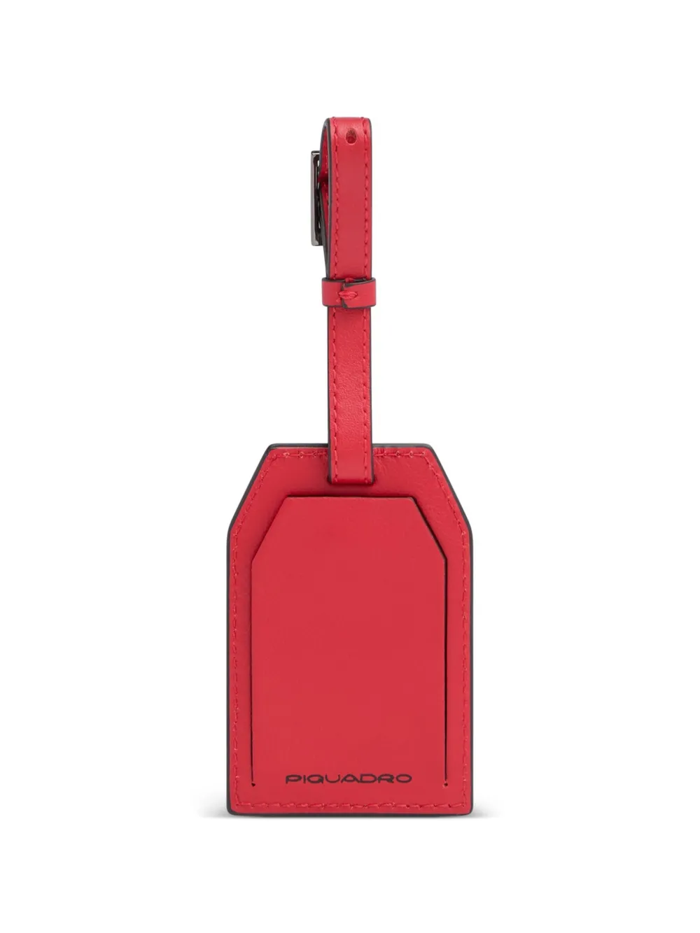 PIQUADRO logo-print leather luggage tag Rood