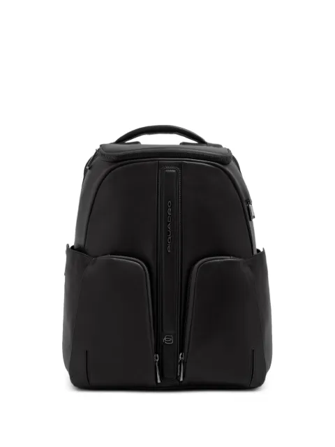 PIQUADRO logo-plaque leather backpack