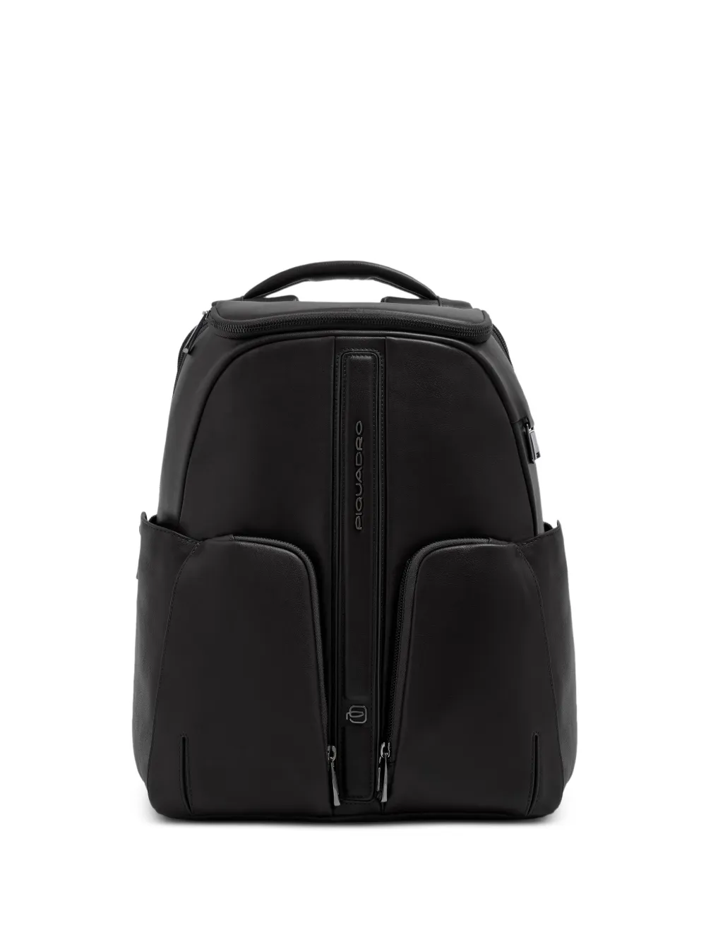 PIQUADRO logo-plaque leather backpack - Nero