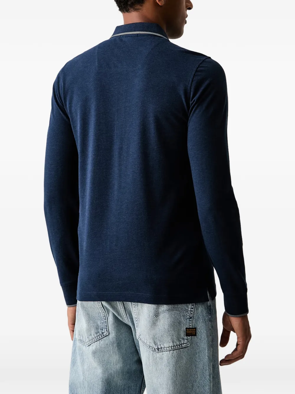 Aeronautica Militare Poloshirt met lange mouwen Blauw