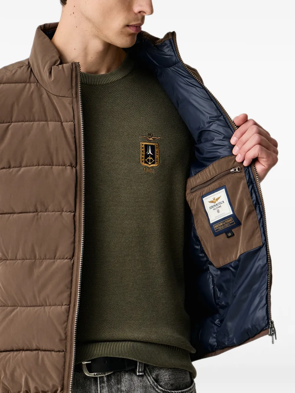 Aeronautica Militare Gewatteerde bodywarmer Bruin
