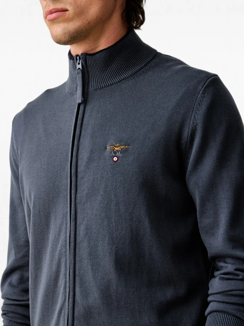 Aeronautica Militare Vest met geborduurd logo Blauw