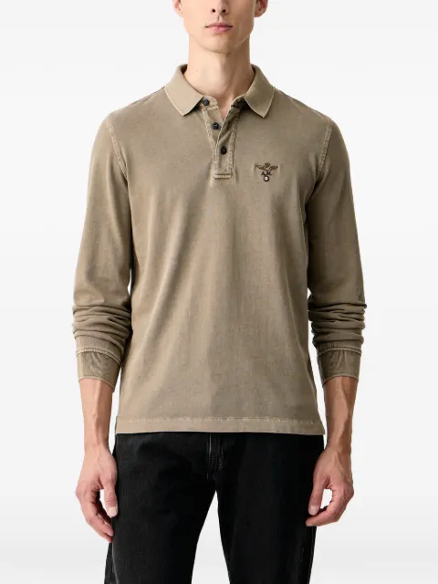 Aeronautica Militare logo-embroidered long-sleeve polo shirt