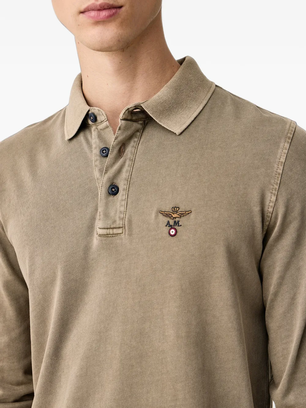 Aeronautica Militare Poloshirt met lange mouwen Groen