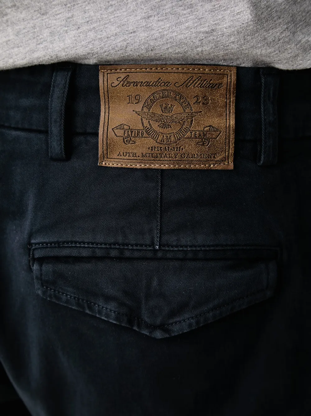 Aeronautica Militare Cargo broek met logopatch Blauw