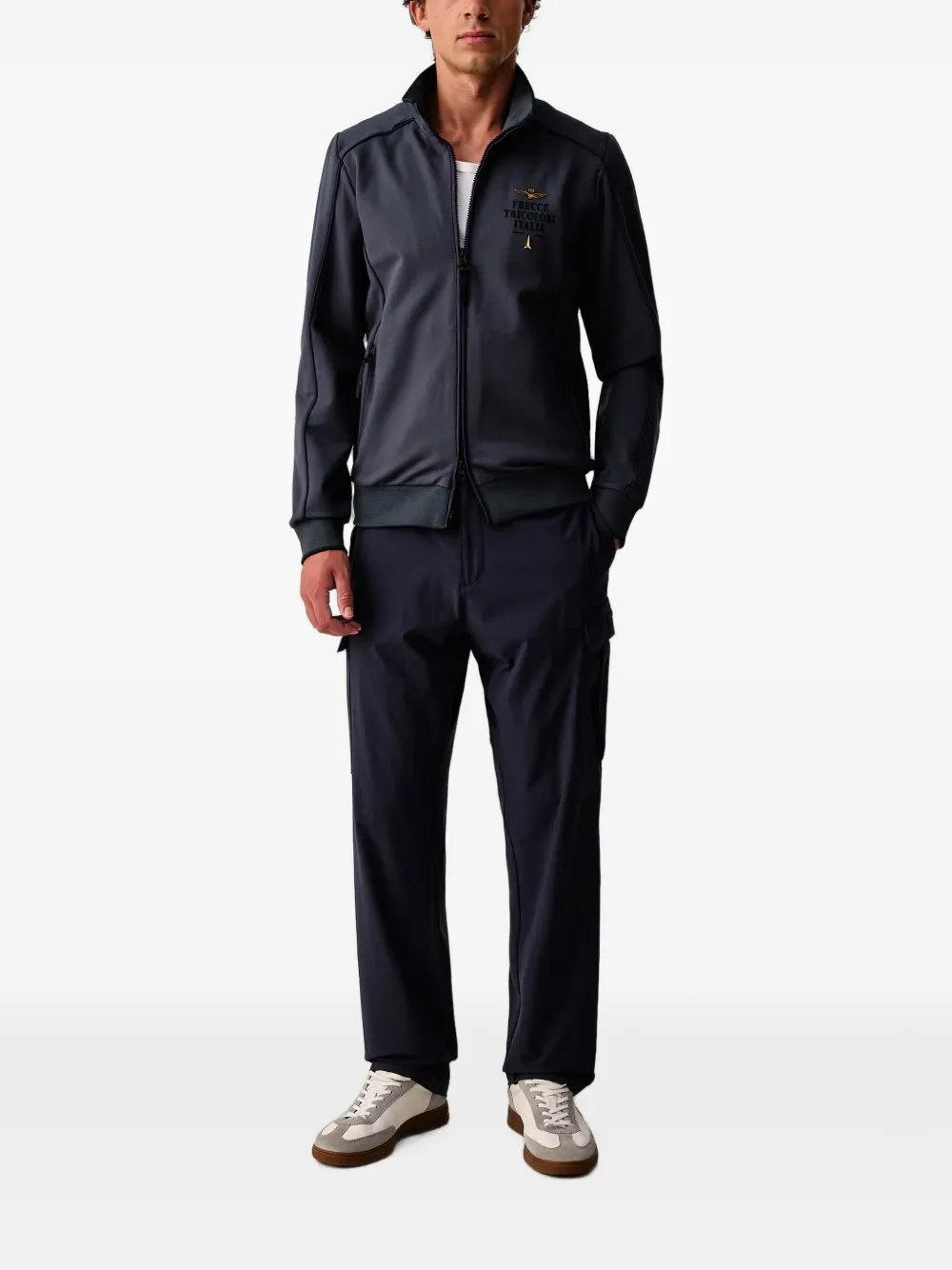 Aeronautica Militare Cargo broek met geborduurd logo Blauw