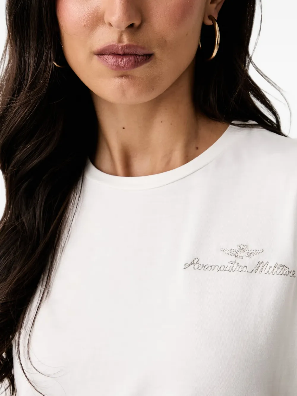Aeronautica Militare T-shirt met geborduurd logo Wit