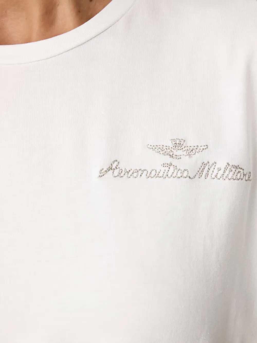 Aeronautica Militare T-shirt met geborduurd logo Wit