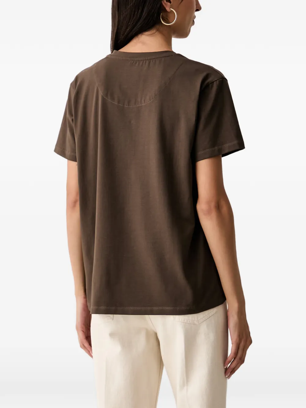 Aeronautica Militare T-shirt met geborduurd logo Bruin