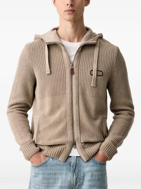 Aeronautica Militare zip-up panelled hoodie