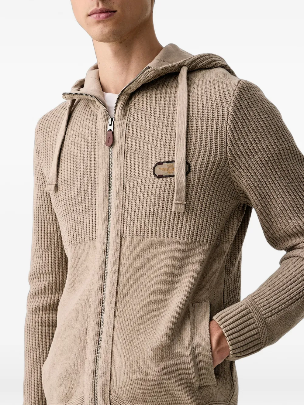 Aeronautica Militare Hoodie met vlakken Beige
