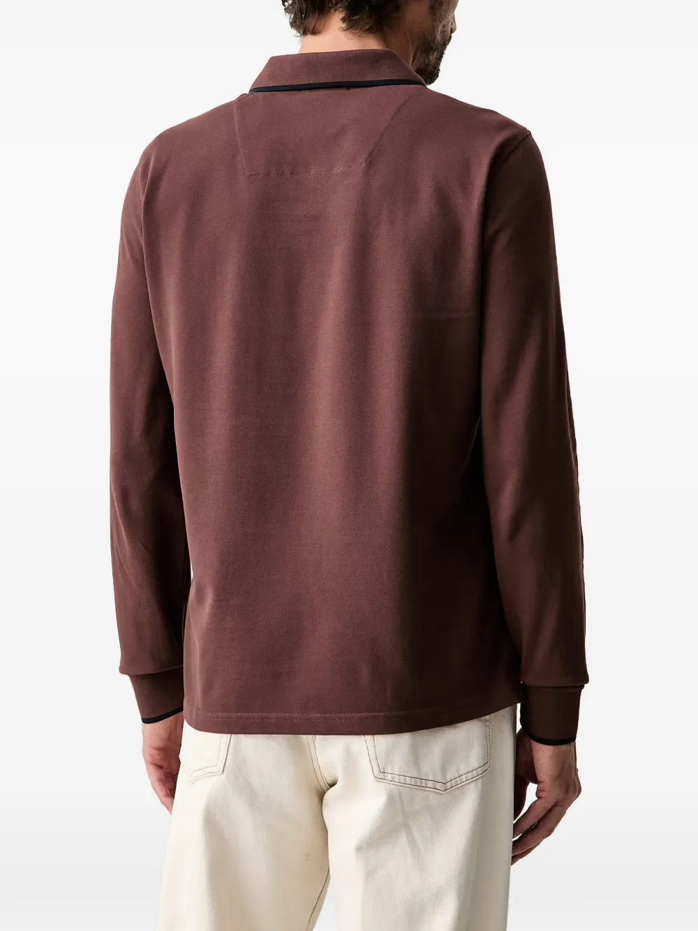 Aeronautica Militare Poloshirt met lange mouwen Bruin