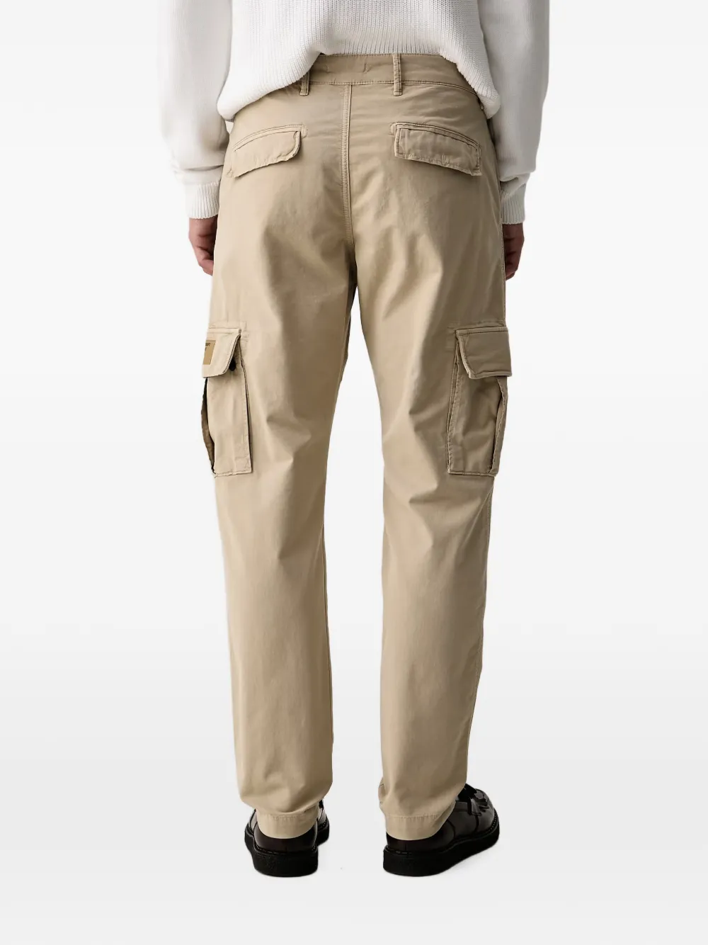 Aeronautica Militare Cargo broek met logopatch Beige