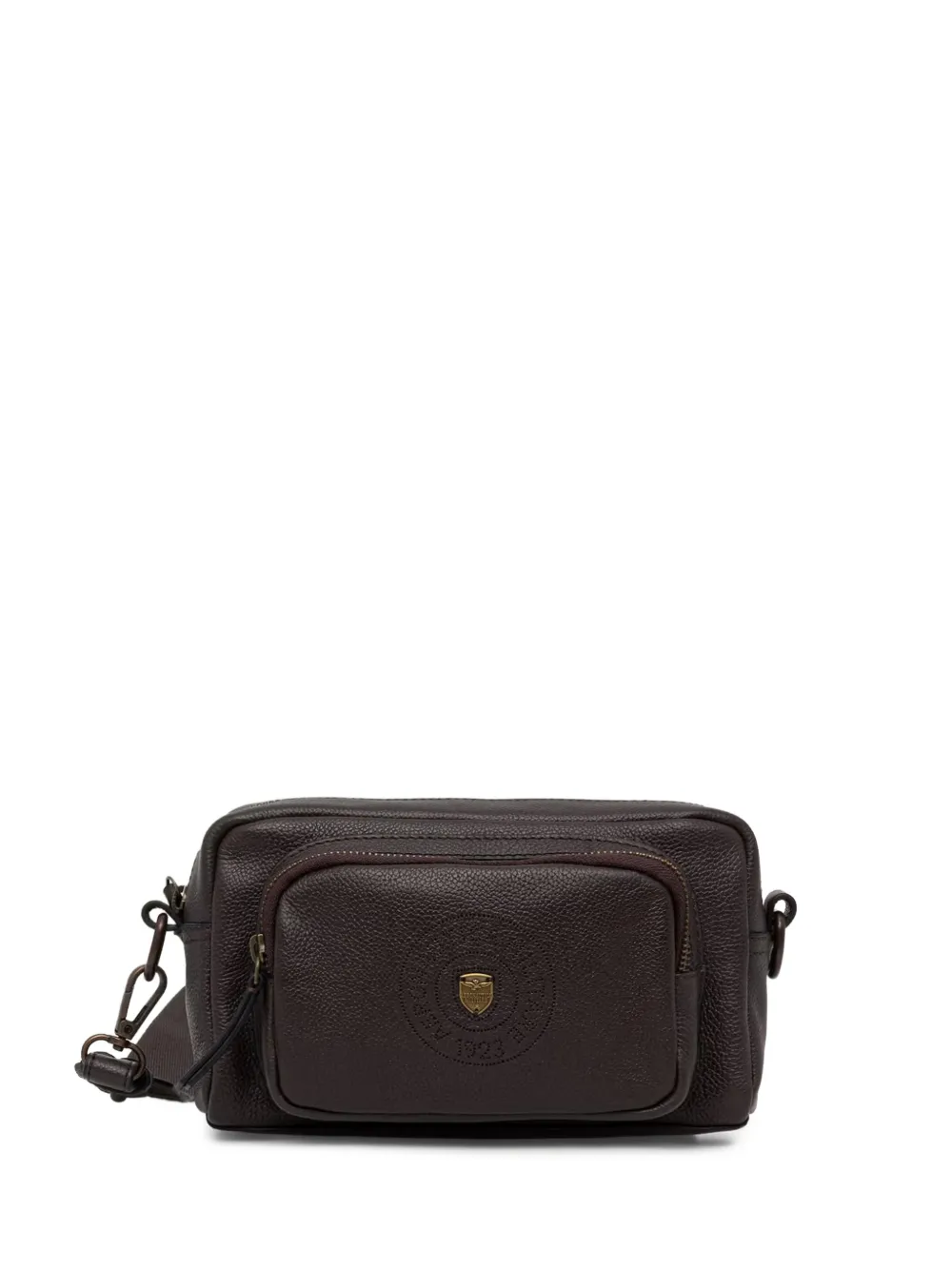 Aeronautica Militare pebbled-leather messenger bag - Marrone